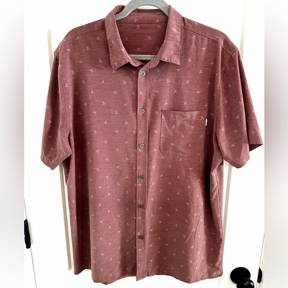 Vuori Men's Casual Button-Up Shirt - Maroon